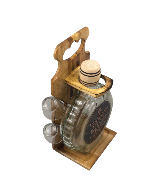 Geschenkset – Glaskantine und vier Gläser – Gebet für das Zuhause – kyrillisch - Image 3